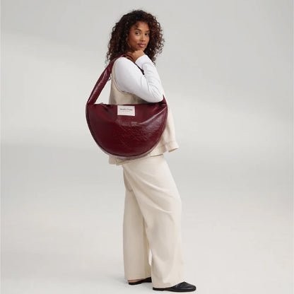 crossbody bag vegan leather, burgundy - STUDIO NOOS