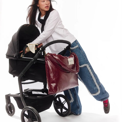 luiertas vegan leather, burgundy - STUDIO NOOS