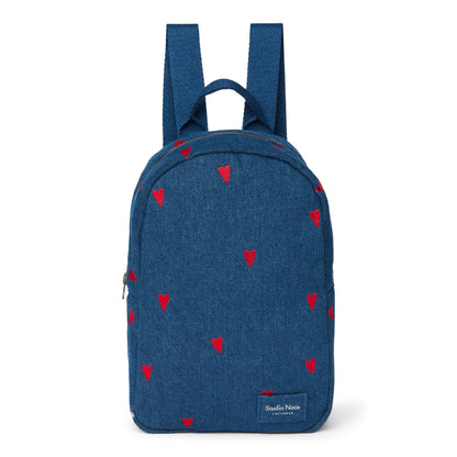 rugzak mini denim hearts, dark blue - STUDIO NOOS