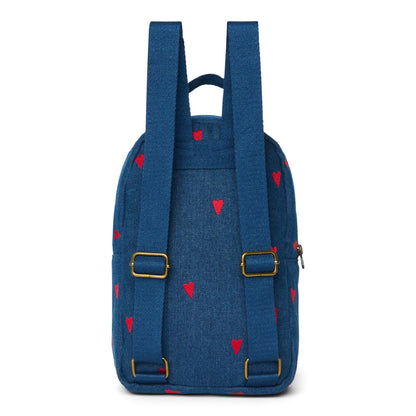 rugzak mini denim hearts, dark blue - STUDIO NOOS