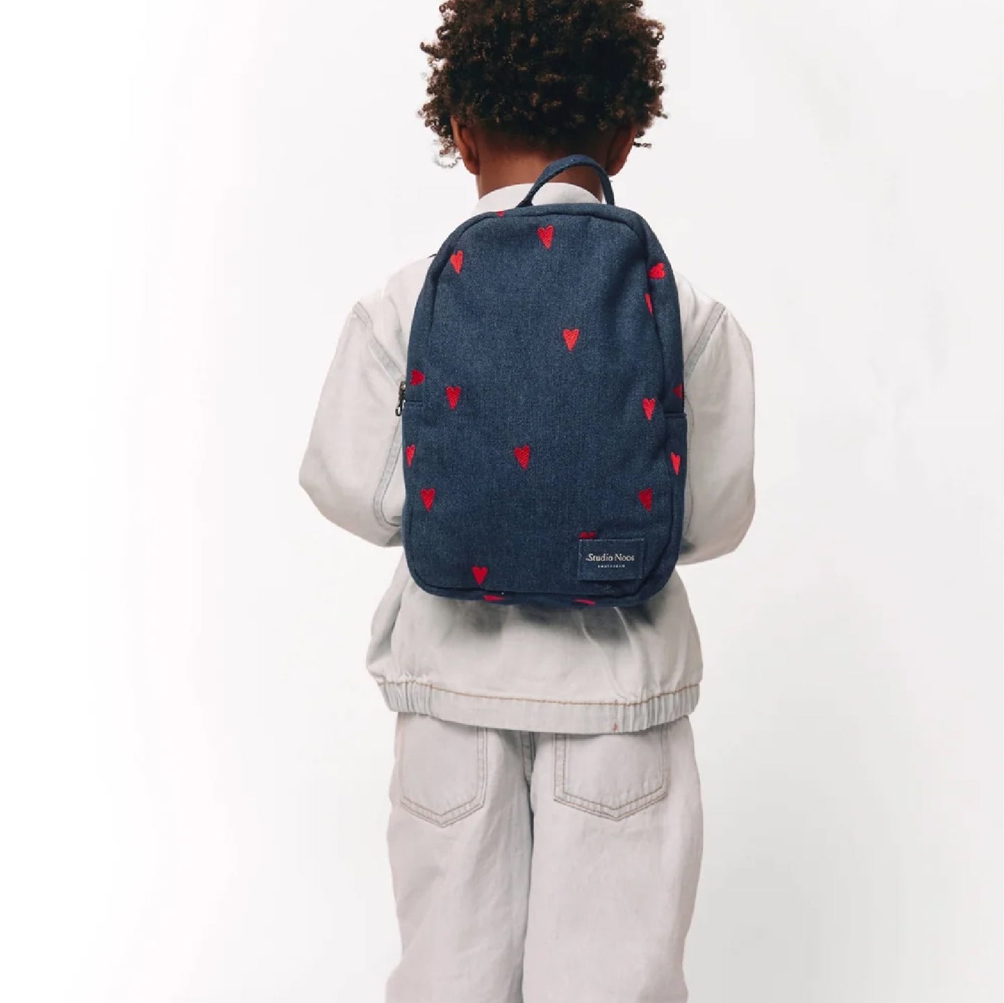 rugzak mini denim hearts, dark blue - STUDIO NOOS