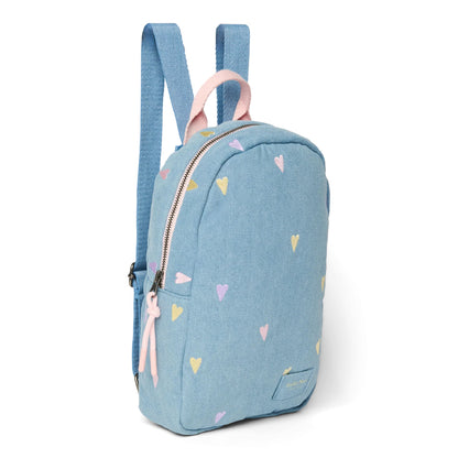 rugzak mini denim hearts, light blue - STUDIO NOOS