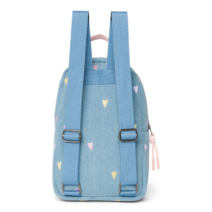 rugzak mini denim hearts, light blue - STUDIO NOOS