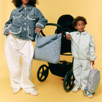 rugzak mini denim hearts, light blue - STUDIO NOOS