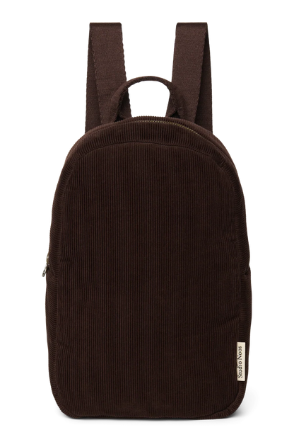 rugzak mini rib puffy, donkerbruin - STUDIO NOOS
