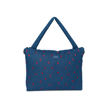 luiertas denim hearts, dark blue - STUDIO NOOS