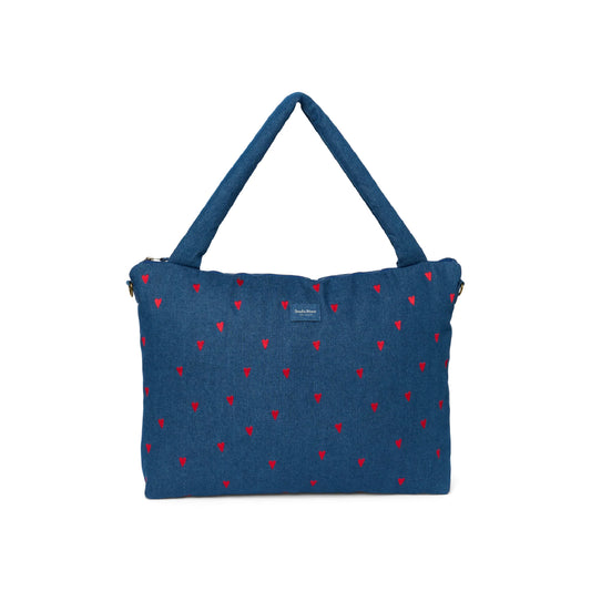luiertas denim hearts, dark blue - STUDIO NOOS