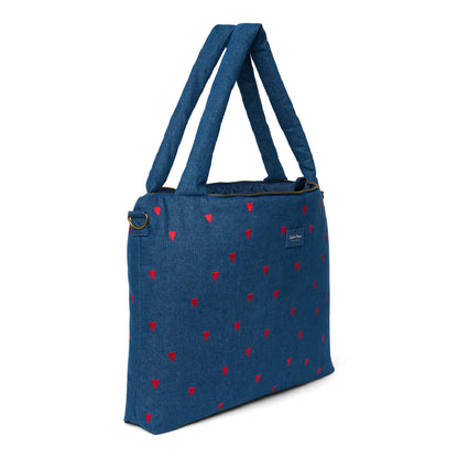 luiertas denim hearts, dark blue - STUDIO NOOS