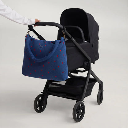 luiertas denim hearts, dark blue - STUDIO NOOS