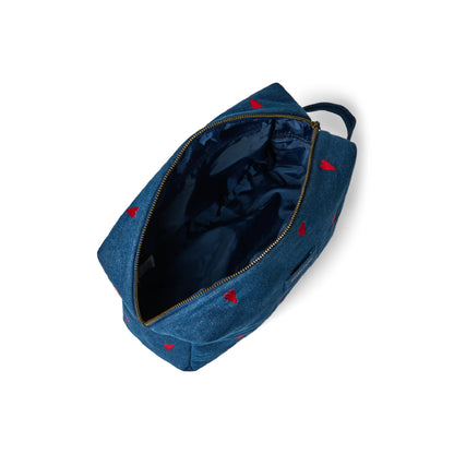toilettas denim hearts, dark blue - STUDIO NOOS