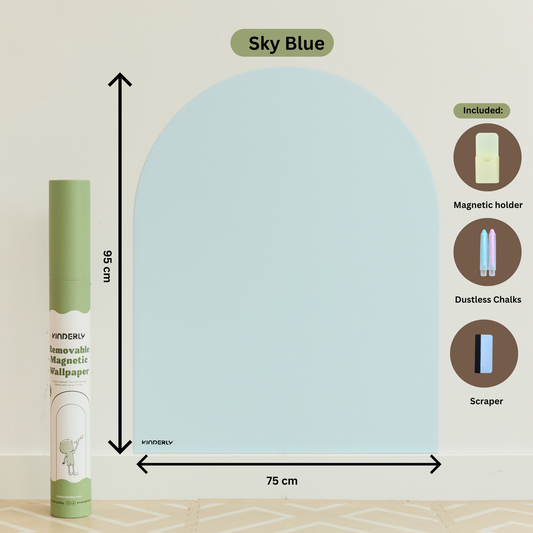 verplaatsbare magnetische muursticker, sky blue - KINDERLY