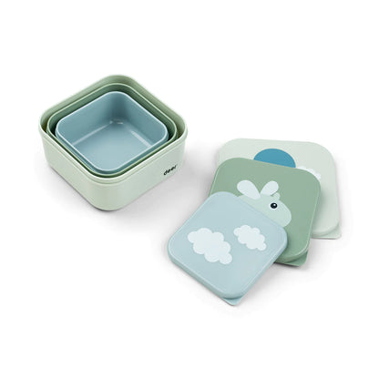 snackdoosjes happy clouds, 3 stuks, green - DONE BY DEER