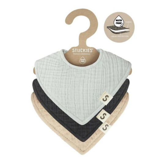 kwijlslabbetjes 3-pack, mist – STUCKIES