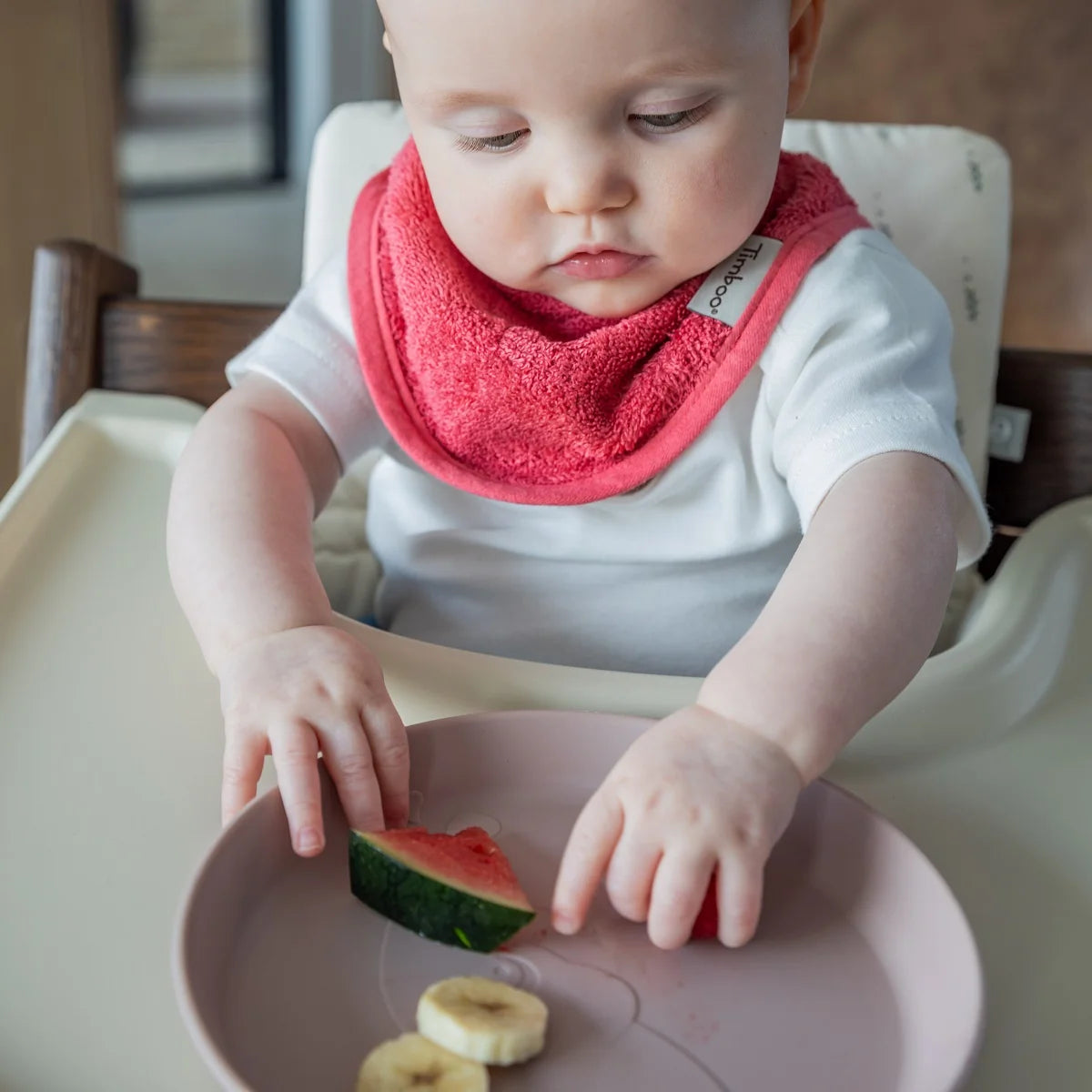 kwijlslabbetje dubbellaags, raspberry - TIMBOO