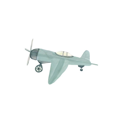 muursticker, retro airplane blue - THAT'S MINE
