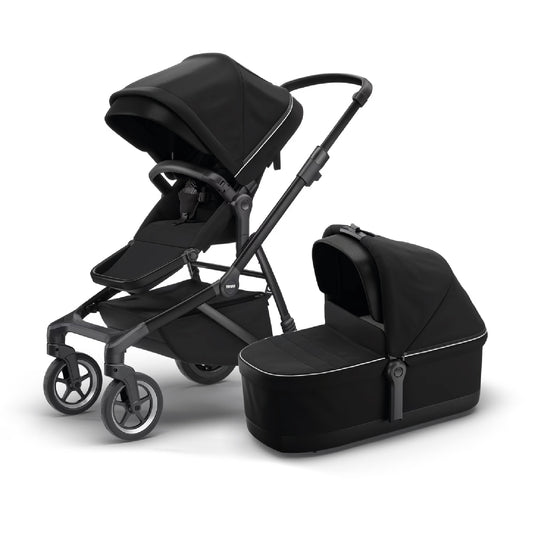 kinderwagen sleek bundel + reiswieg, midnight black on black - THULE