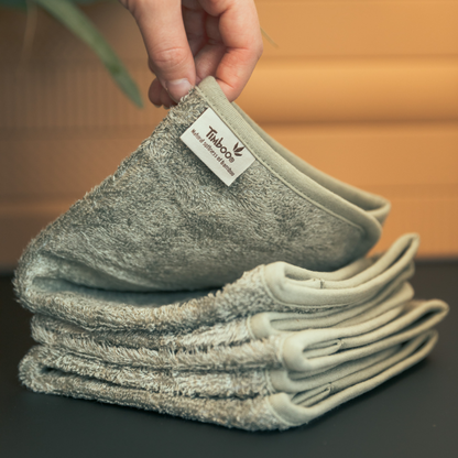 washand badstof, 3-pack, feather grey - TIMBOO