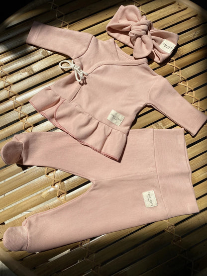 broek met voetjes, bright pink - TINY TOTS