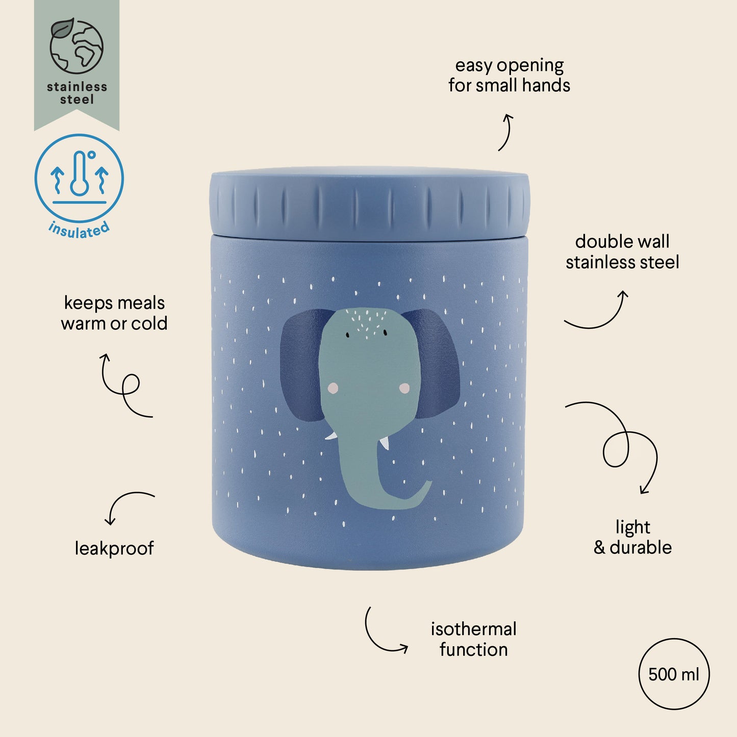 thermocontainer, mrs. elephant, 500 ML – TRIXIE