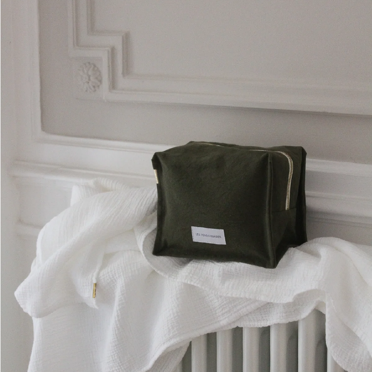 toilettas cube, caper green - LES PENSIONNAIRES