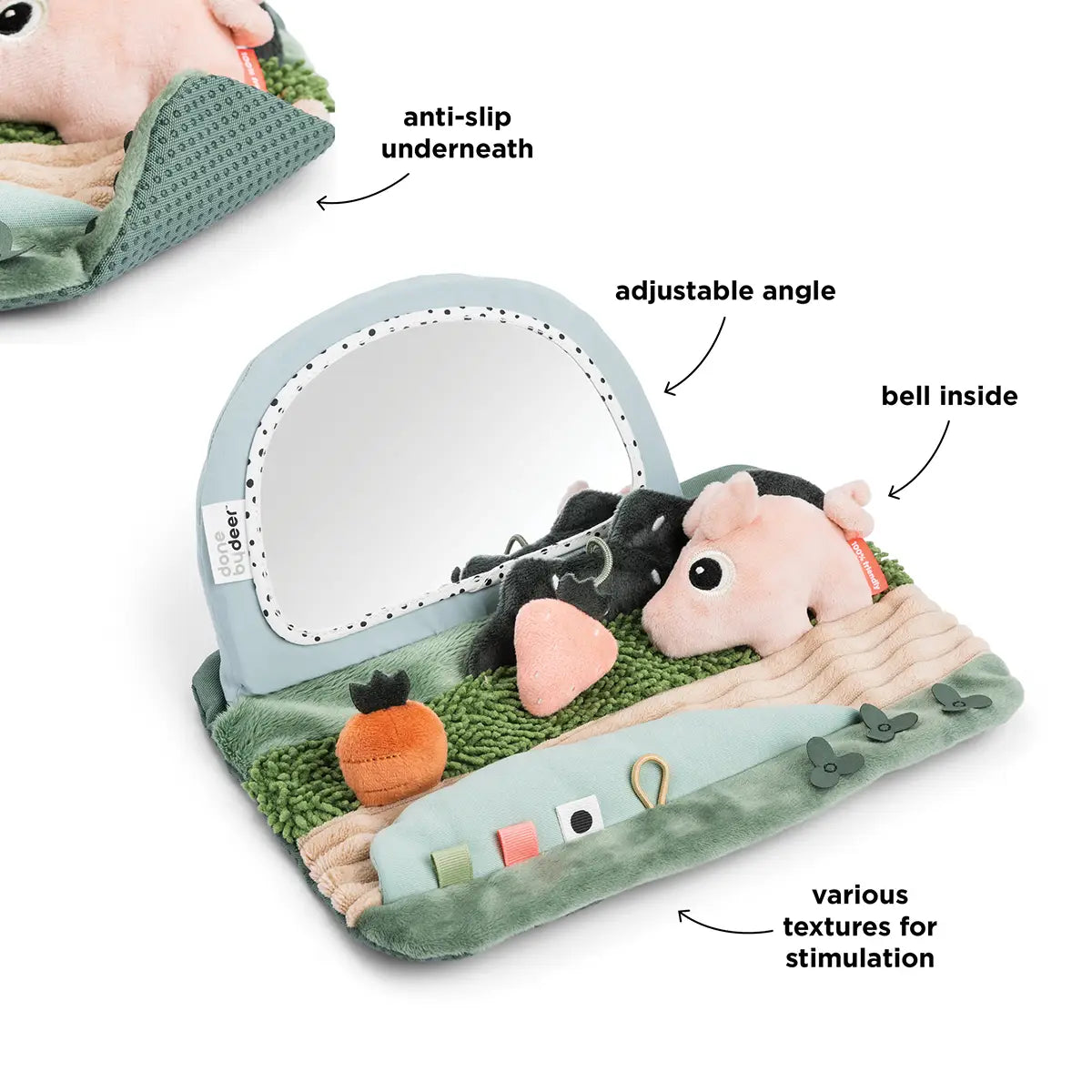 tummy time kussen tiny farm, pigee - DONE BY DEER