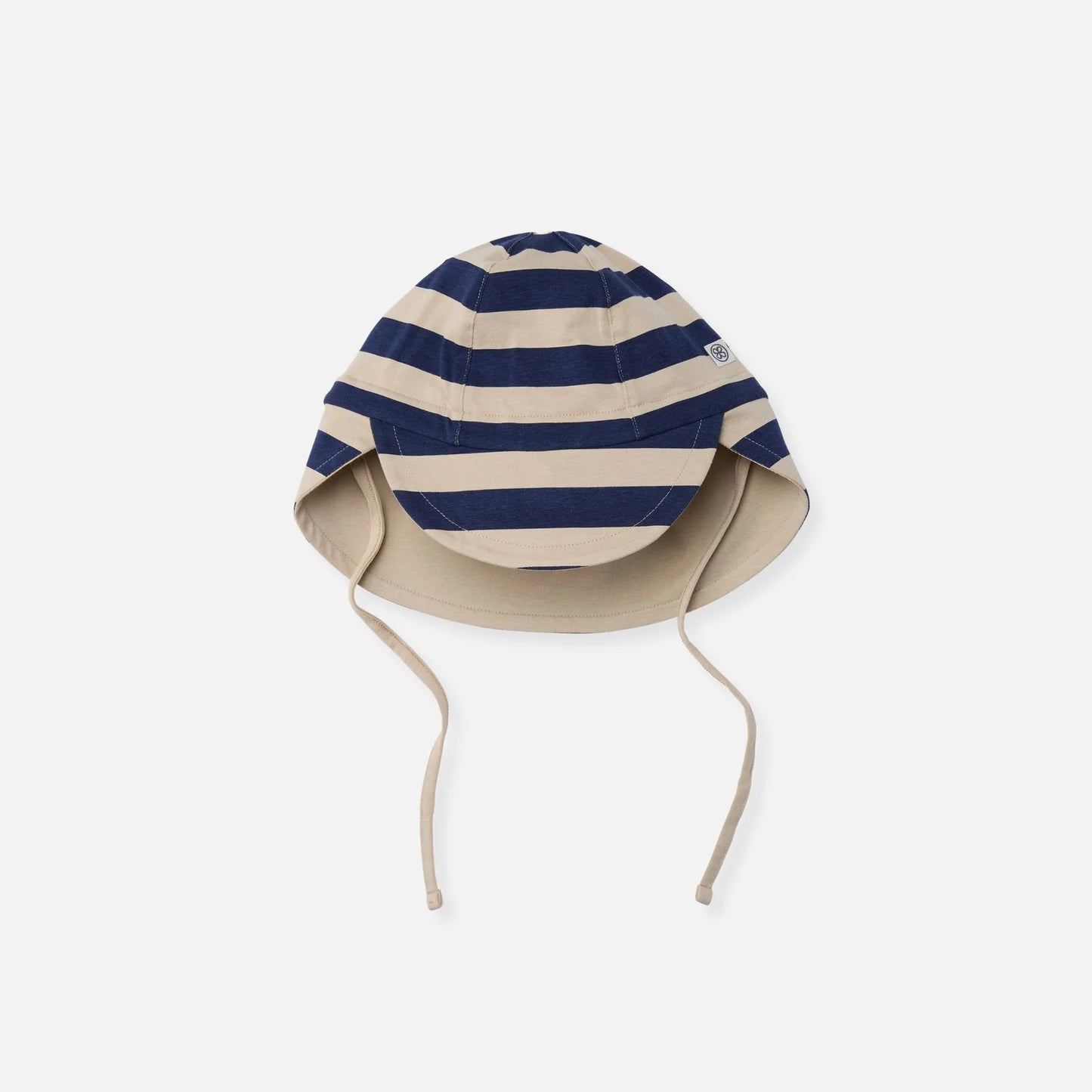 omkeerbaar zonnehoedje UPF 50+, navy stripe/sandy beach - CLOBY