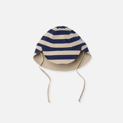 omkeerbaar zonnehoedje UPF 50+, navy stripe/sandy beach - CLOBY