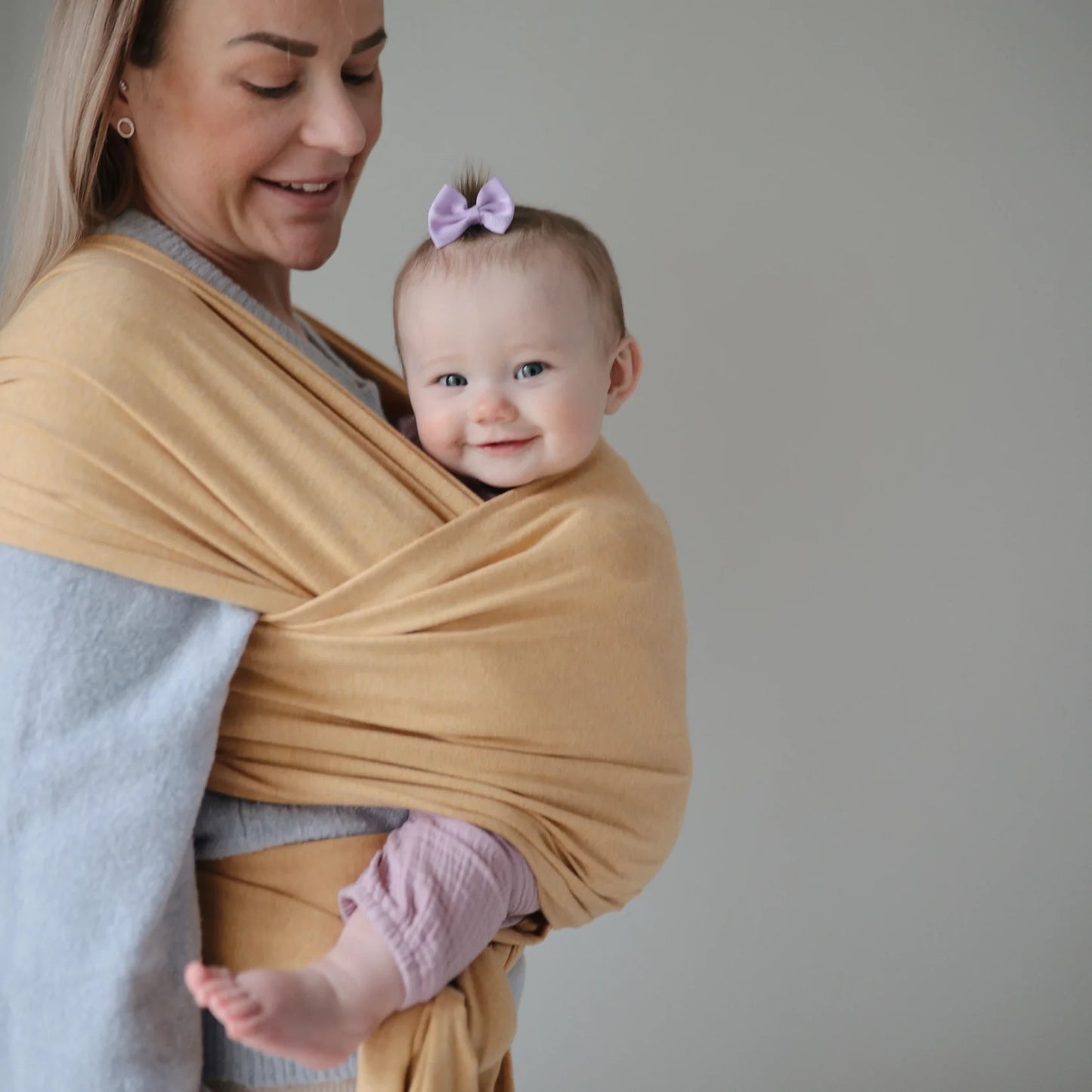 draagdoek baby wrap, musterd mélange - MUSHIE