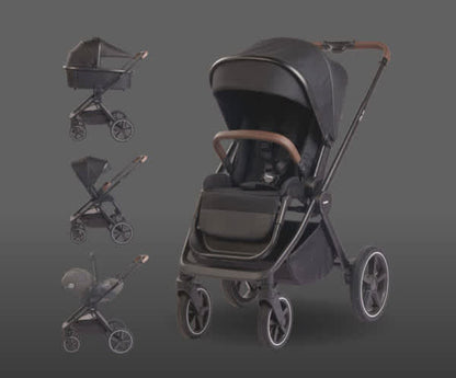 kinderwagen Crios 4.0 + regenhoes, black - PERICLES