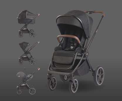 kinderwagen Crios 4.0 + regenhoes, black - PERICLES