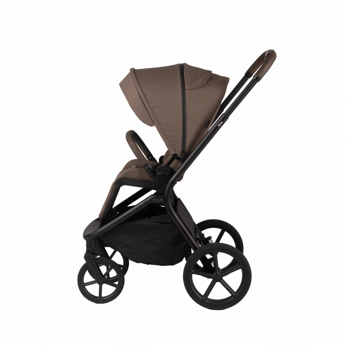 kinderwagen noa + regenhoes, chocolate - PERICLES