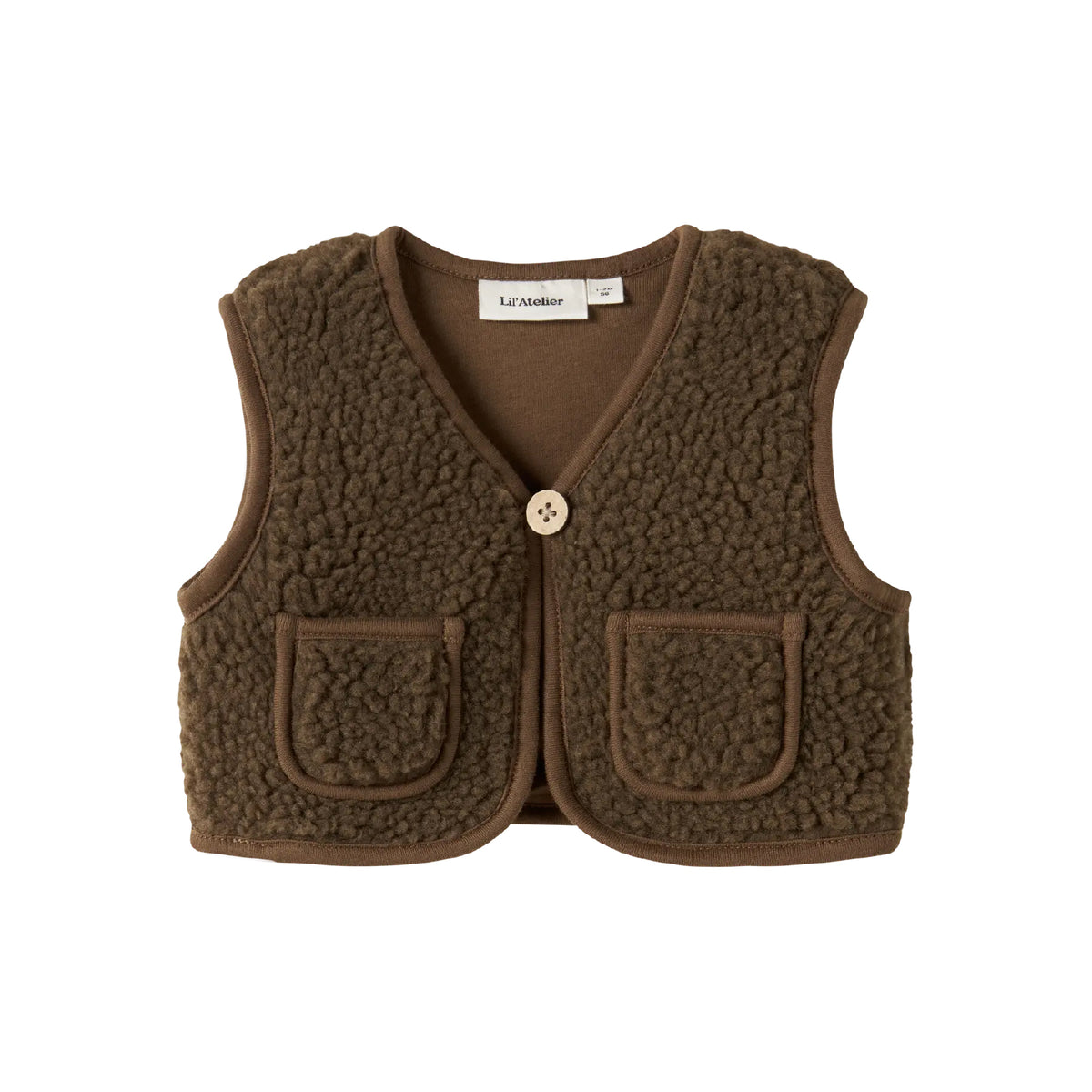 vest sherpa, teak - LIL'ATELIER