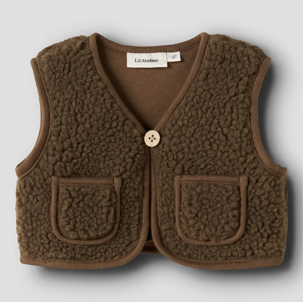 vest sherpa, teak - LIL'ATELIER