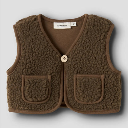 vest sherpa, teak - LIL'ATELIER