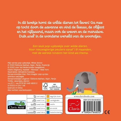 pop-up boekje, Wilde dieren - CLAVIS