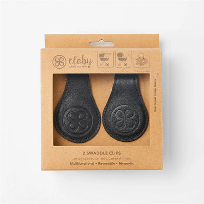 set clips leder, zwart - CLOBY