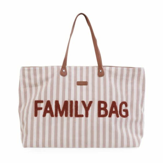 luiertas 'family bag', stripes nude/terracotta - CHILDHOME