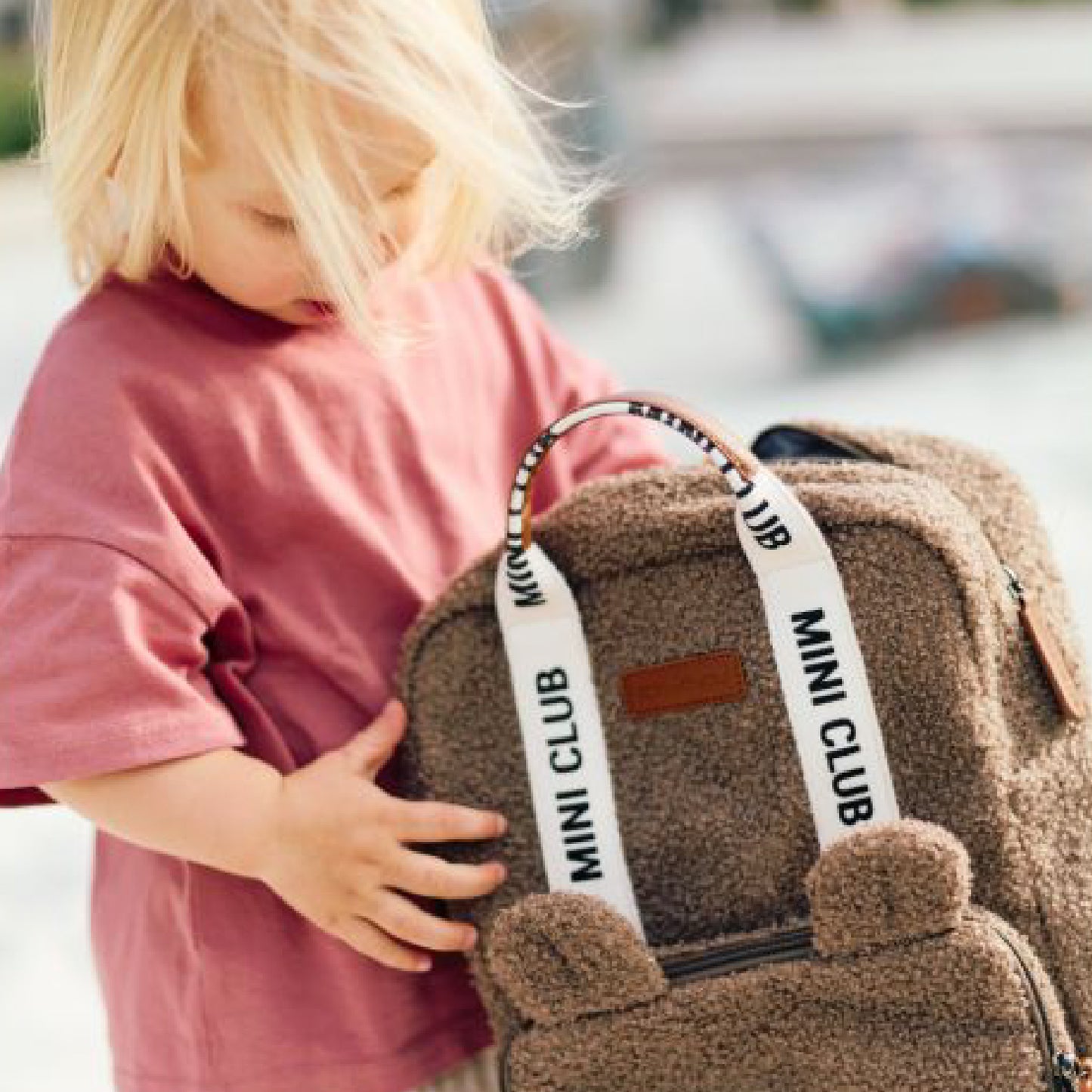 rugzak 'mini club' teddy, light brown - CHILDHOME