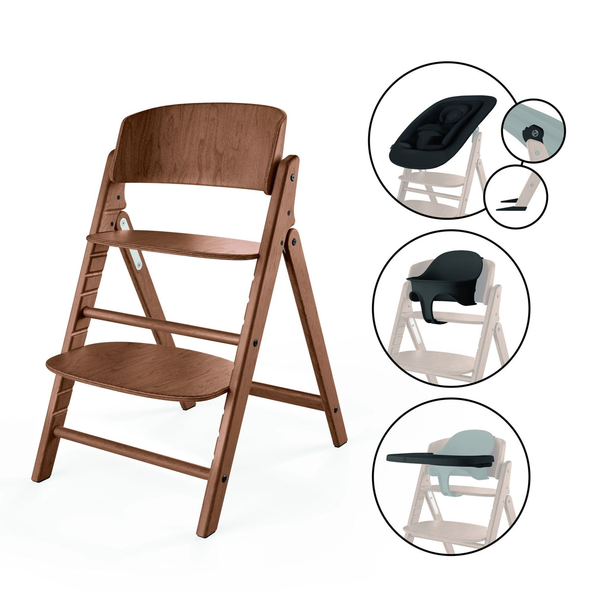 meegroeistoel CLICK & FOLD 4-in-1, dark natural - CYBEX