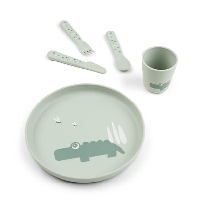 eetset foodie plate croco, green - DONE BY DEER