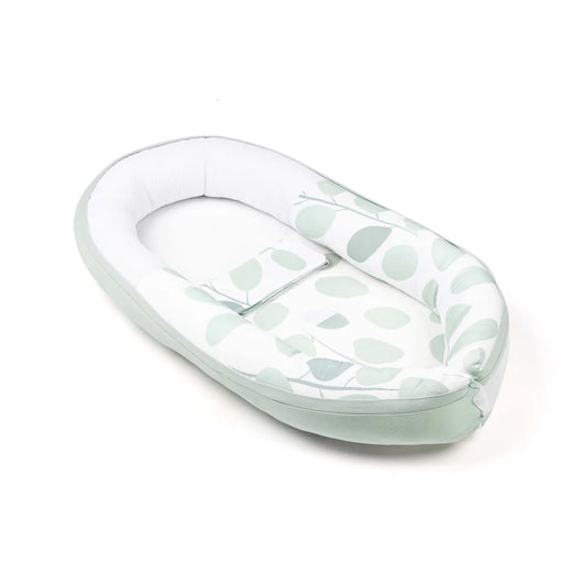 babynest cocoon, leaves aqua green - DOOMOO