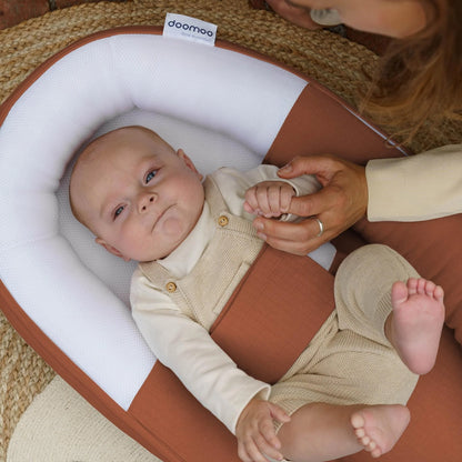 babynest cocoon, tetra jersey terracotta - DOOMOO