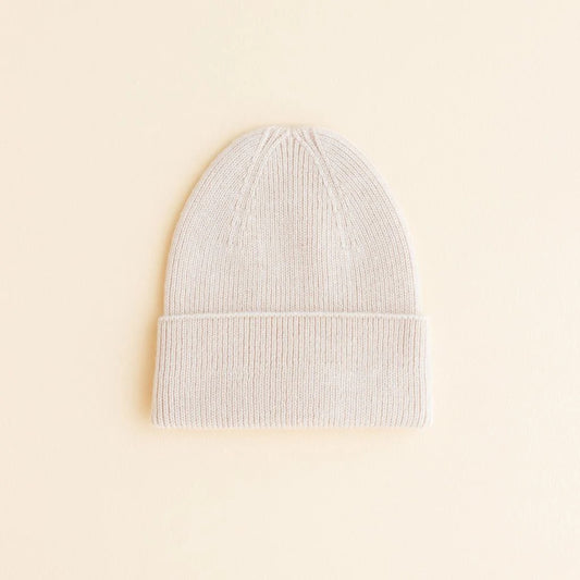 beanie fonzie newborn, cream - HVID