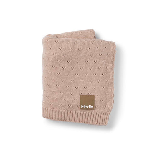 wiegdeken pointelle, blushing pink - ELODIE