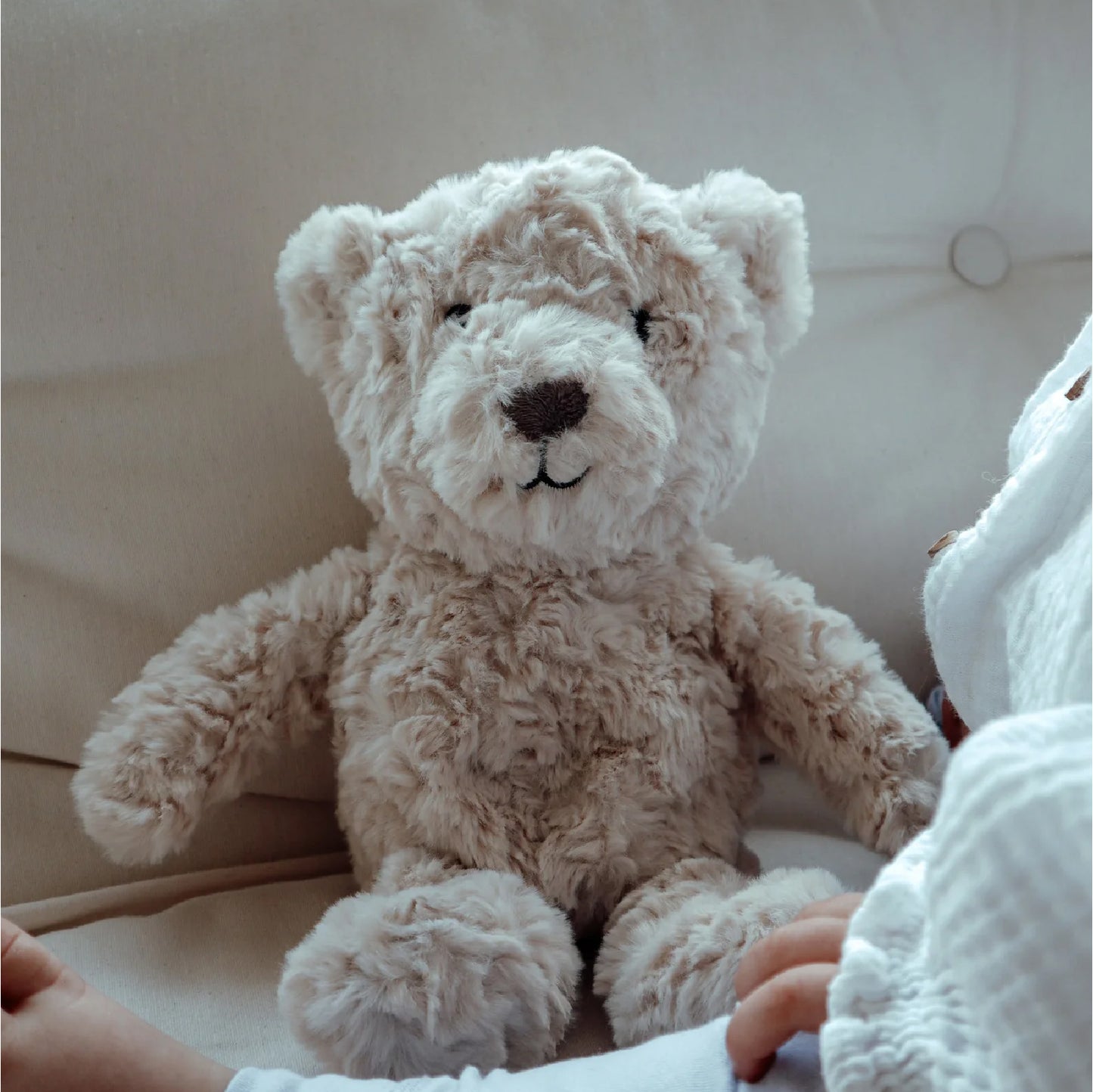 knuffel + geluid, lou bear beige - FLOW AMSTERDAM