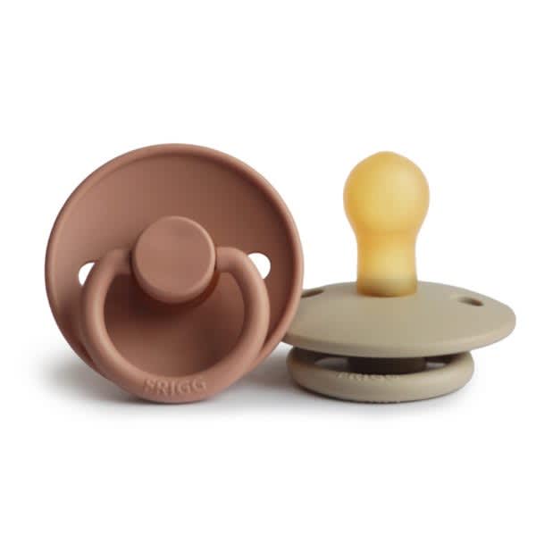fopspeen classic 2 pack latex, rosegold/sandstone, 0-6 mnd. - FRIGG