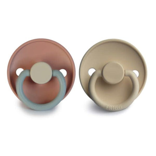 fopspeen color 2 pack latex, queen/sandstone, 0-6 mnd. - FRIGG
