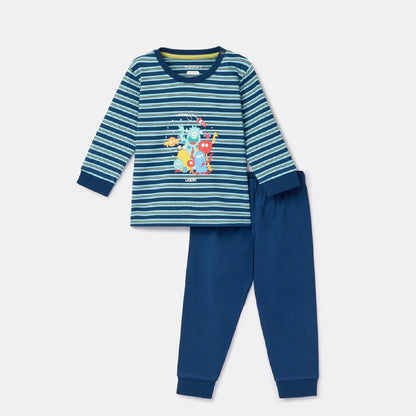 pyjama katoen aliens, blauw - WOODY