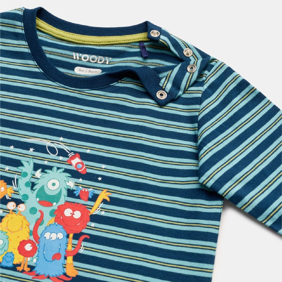 pyjama katoen aliens, blauw - WOODY