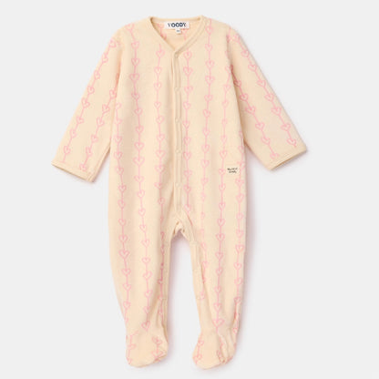 pyjama velours hartjes, wit - WOODY